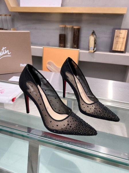 Christian Louboutin Follies Strass 105mm Pumps Net Wildleder Kalb Und Strass Schwarz