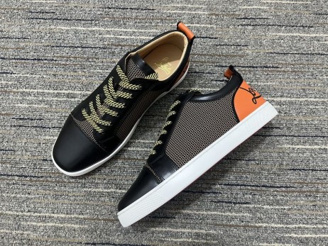 Christian Louboutin Fun Louis Junior Sneakers aus Leder und Stoff Multi