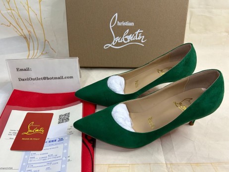 Christian Louboutin Kate Pumps Veau Velours Grün Christian Louboutin Schuhe