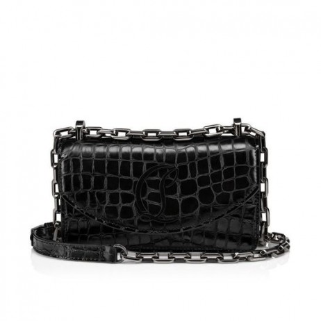 Christian Louboutin Loubi54 Mini Crossbody Tasche Alligator-Embossed Calf Leather Black