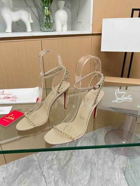 Christian Louboutin So Mir 105 mm Sandalen Leder Spikes Nude-CL-Schuhe