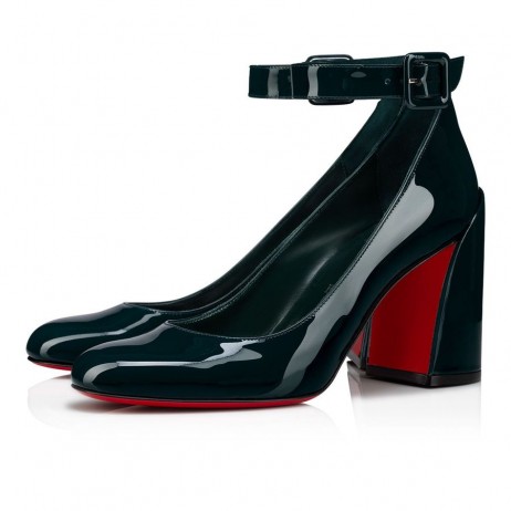 Christian Louboutin So Sab 85mm Pumpen Patent Leder Vogesen Grün