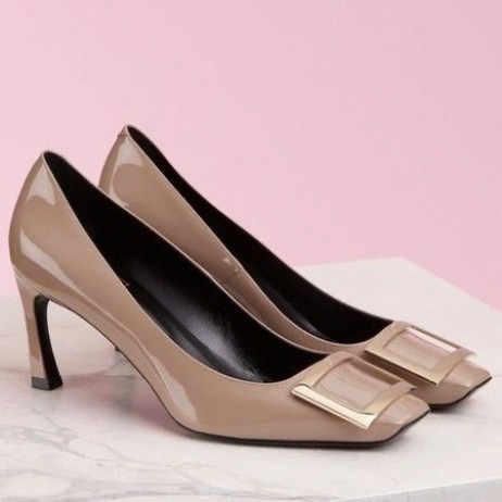 Roger Vivier Belle Vivier Trompette 70mm Pumps Grau Patent