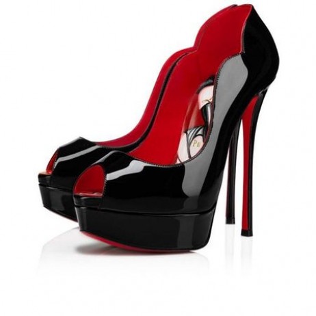 Christian Louboutin Plattformen Küken Bis 150 mm Schwarz/lin Porpora-multi-Patent