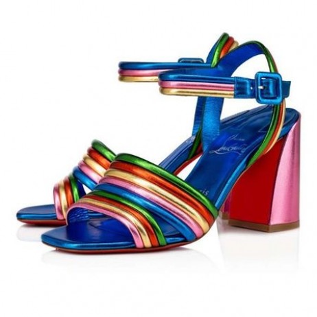 Christian Louboutin Sandale Manola 85 mm Vers Multi/lin Alize Leder