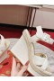 Christian Louboutin Almerio Espadrille Wedges 120mm Geprägtes Leder Weiß