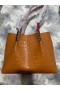 Christian Louboutin Cabarock Tote Bag Crocodile Geprägtes Kalbsleder Spitzen Braun