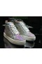 Christian Louboutin Louis Flat High-Top Männer Turnschuhe Kristallen Verziert Irisierend Leder Rosa