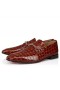Christian Louboutin Mj Moc Mann Faulenzer Alligator-Embossed Calf Leather Acajou