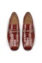 Christian Louboutin Mj Moc Mann Faulenzer Alligator-Embossed Calf Leather Acajou
