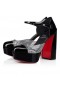 Christian Louboutin Movida Mj Strass 130 Mm Sandalen Patent Kalb Leder Und Pvc-Schwarz
