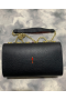 Christian Louboutin Paloma Leather Embellished Clutch Bag Black CL-Taschen