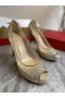 Christian Louboutin Sehr Strass Peep Toe Pumps 120mm Mesh-und Leder-Gold