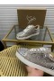 Christian Louboutin Vieira 2 Flache Spikes Turnschuhe Monogramm-jacquard Metallic Silver