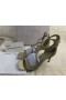 Jimmy Choo Azia 95mm Glitter Leder Sandalen Champagner