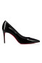 Christian Louboutin Sportliche Kate 85 mm Pumpe Patent Leder Schwarz