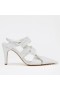 Dicount Bottega Veneta BV Punkt Slingback Sandalen Weiß Lammfell Bottega Veneta Schuhe