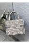 Dior Book Tote Grau Toile de Jouy-Stickerei