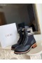 Dior D-Dur-Ankle Boot Schwarz Technische Gewebe Rindsleder