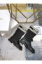 Dior D-Dur Frauen Ankle Boot Stoff Schwarz Kalbsleder