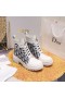 Dior Explorer Ankle Boot Raue Ferse Schräg Gewebe Kalb-Leder-Weiß