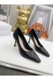 Dior Natürlichen Anziehen, Leder Pumpen Schwarz