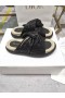 Dior Twist Black Cannage D Twist Slide Sandalen Lammfell
