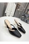 Dior-Frauen Pumpen Schwarz Maultiere
