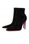 Christian Louboutin Kate Max Booty 100mm Stiefeletten Velvet d ' Or Schwarz