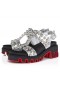 Christian Louboutin Sandalen Specchio Leder Silber Christian Louboutin Schuhe