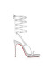 Christian Louboutin Sekmeta Alta 120mm Plattform Sandalen Schillernden Nappaleder Silber