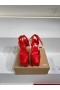 Christian Louboutin Cassia Lace Up Alta-Plattform 160 mm Riemchen-Pumps-Krepp-Satin Rot