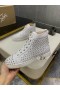 Christian Louboutin Louis Spike High-top-Sneakers aus Kalbsleder Weiß Christian Louboutin Schuhe