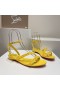 Christian Louboutin Mafaldina Flache Sandalen Patent Leder Gelb