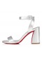 Christian Louboutin Miss Sabina 85 mm Strappy Sandalen Leder Silber CL-Schuhe