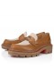 Christian Louboutin Moc College Loafer Kalb Gewachste Leder Terra