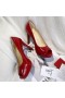 Christian Louboutin New Very Prive 120 Red Patent Plattform Peep Toe Heels CL-Schuhe