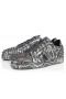 Christian Louboutin Seavaste 2 Turnschuhe Schlange Gedruckt Kalb-Leder Und Spikes Silber