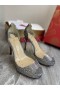 Christian Louboutin Sehr Strass Peep Toe Pumps 120mm PVC-und Glitter-Silber