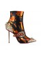 Christian Louboutin Womenphis Pic Beute 100 Mm-Niedrige Stiefel Kalb Leder Auf Feuer Rodeo