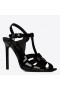 Saint Laurent Tribute High Heel Sandaletten In Schwarz Patent Leder, Saint Laurent Sandalen