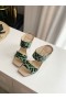 Jimmy Choo 100mm Sandalen Leopard Grün