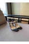 Jimmy Choo Meira 85 Schwarz Leder Sandalen Kristall-Verzierung