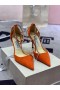 Jimmy Choo Pumps Wildleder Kristall Verschönerung Orange