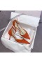Jimmy Choo Pumps Wildleder Kristall Verschönerung Orange
