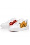 Christian Louboutin Adolon Junior Sneakers aus Kalbsleder Shun Sudo Blumen-Print-Weiß CL-Schuhe