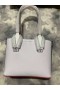 Christian Louboutin Cabata Tote Bag Patent Leder Weiß