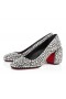 Christian Louboutin Minny Maxi Strass 70 Mm Pumpen Wildleder Und Strass-Silber