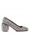 Christian Louboutin Minny Maxi Strass 70 Mm Pumpen Wildleder Und Strass-Silber