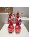 Christian Louboutin Alyah Plattform Sandalen 150mm Iridescent PVC Pink